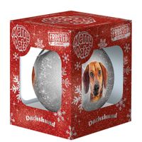 Plenty Gifts Bauble Xmas Frosted Dachshund