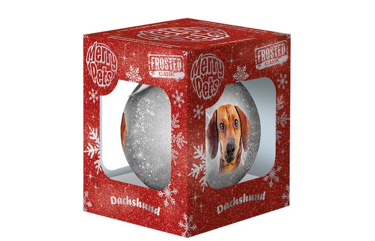 Plenty Gifts Bauble Xmas Frosted Dachshund