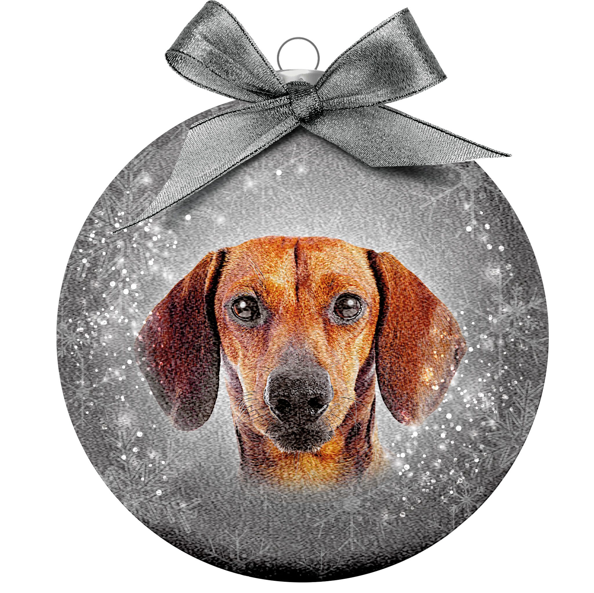 Plenty Gifts Bauble Xmas Frosted Dachshund