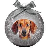 Plenty Gifts Bauble Xmas Frosted Dachshund