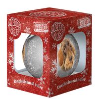 Plenty Gifts Bauble Xmas Frosted Dachshund Wire