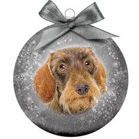 Plenty Gifts Bauble Xmas Frosted Dachshund Wire