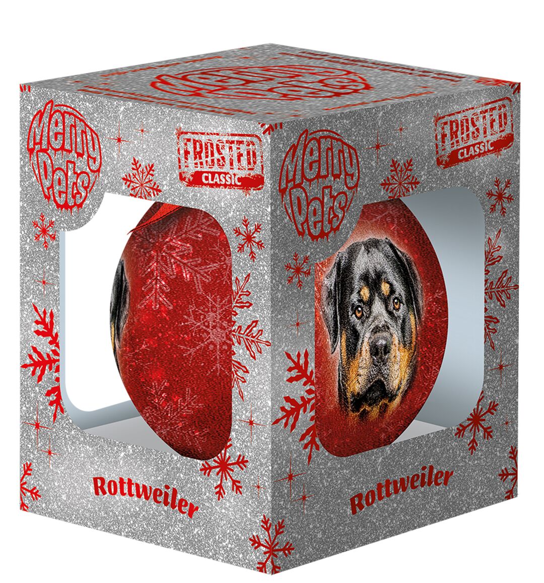 Plenty Gifts Bauble Xmas Frosted Rottweiler