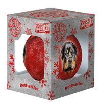 Plenty Gifts Bauble Xmas Frosted Rottweiler