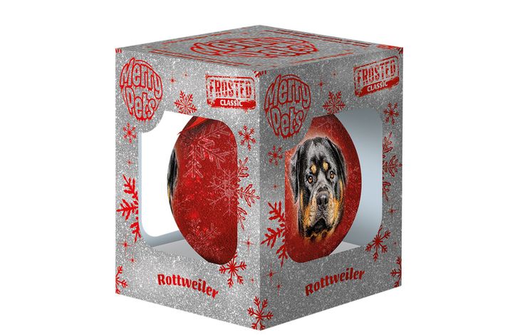 Plenty Gifts Bauble Xmas Frosted Rottweiler