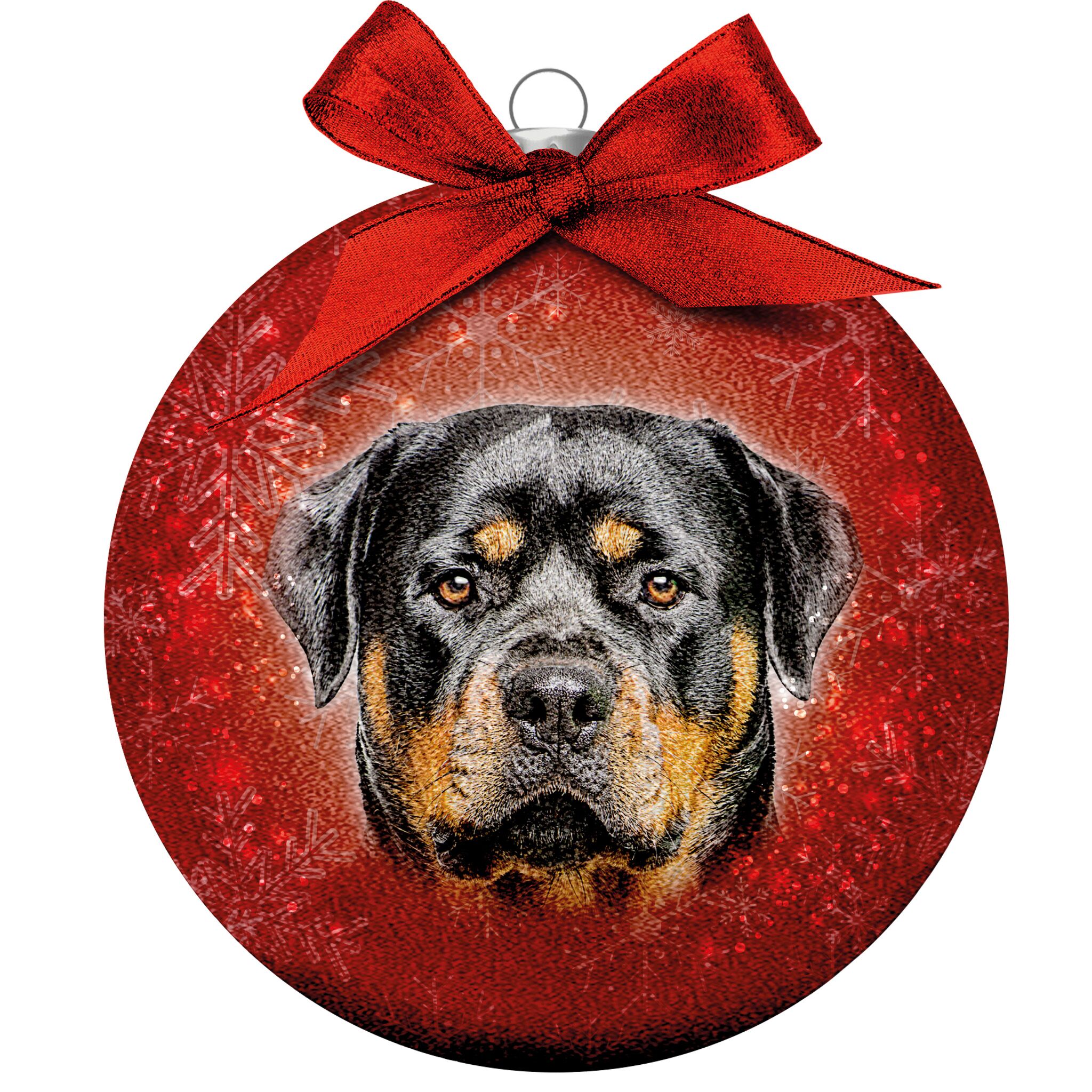 Plenty Gifts Bauble Xmas Frosted Rottweiler