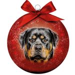 Bauble Xmas Frosted Rottweiler