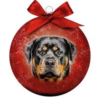 Plenty Gifts Bauble Xmas Frosted Rottweiler