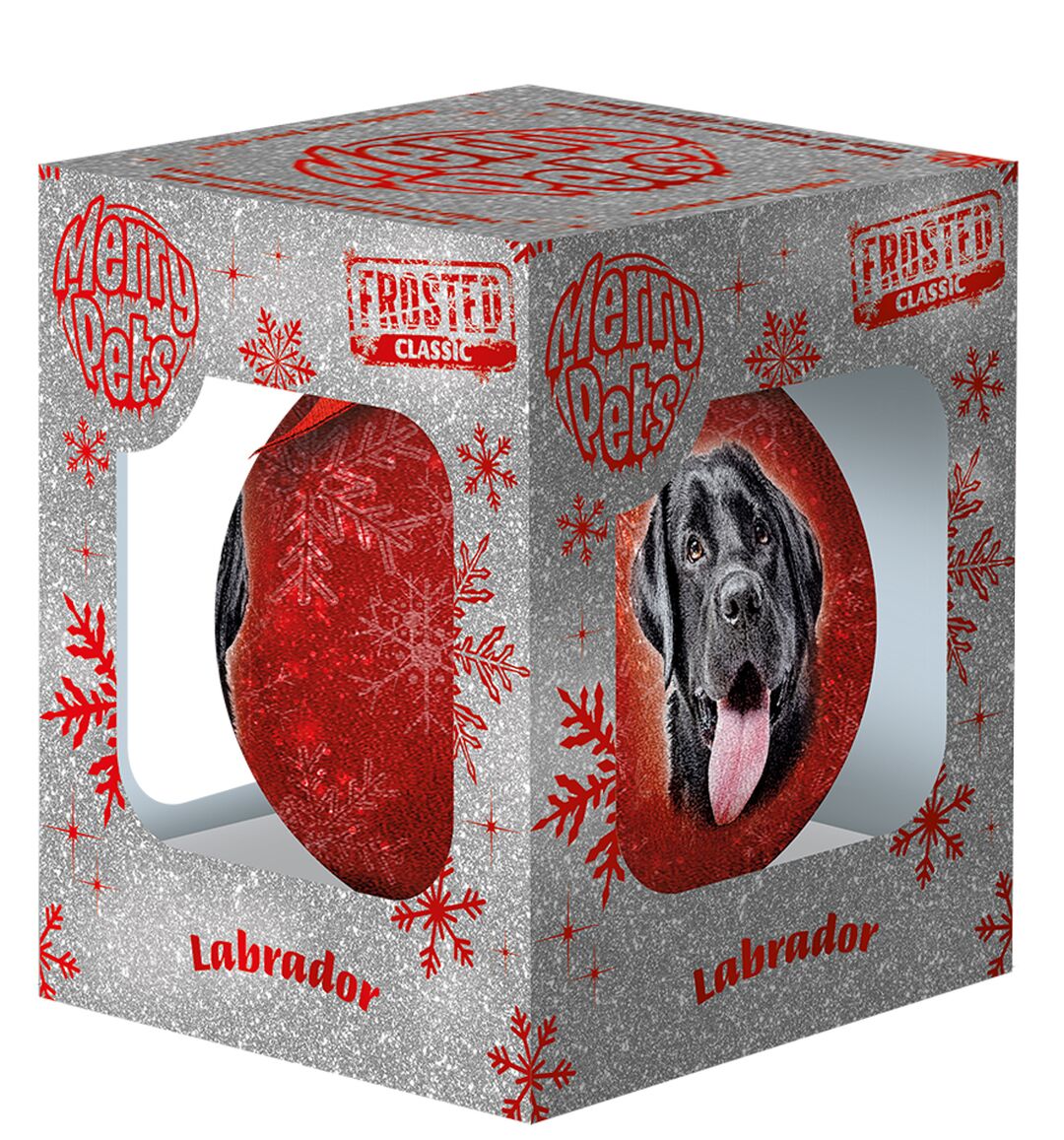 Plenty Gifts Bauble Xmas Frosted Labrador