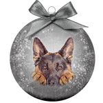 Bauble Xmas Frosted German Shepherd