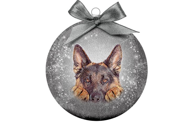 Plenty Gifts Bauble Xmas Frosted German Shepherd