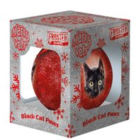 Plenty Gifts Bauble Xmas Frosted Black Cat Paws