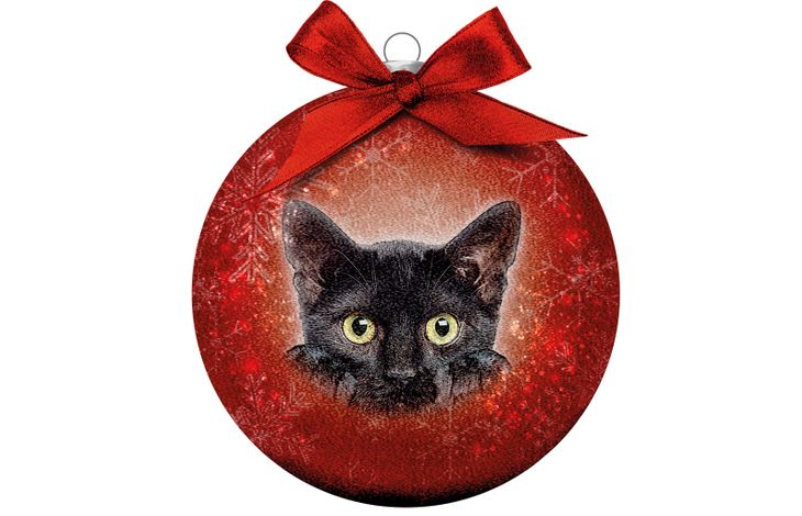 Plenty Gifts Bauble Xmas Frosted Black Cat Paws