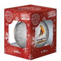 Plenty Gifts Bauble Xmas Frosted Robin