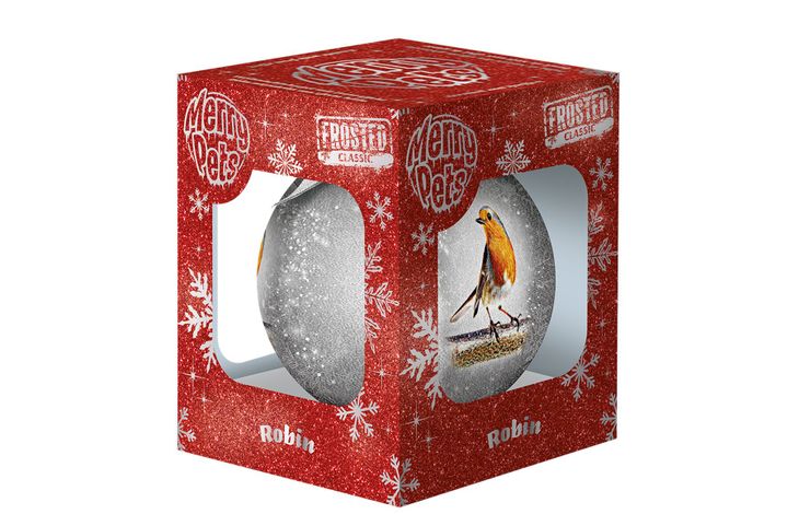 Plenty Gifts Bauble Xmas Frosted Robin