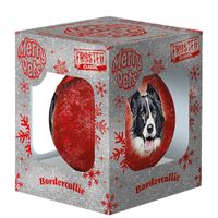 Plenty Gifts Bauble Xmas Frosted Bordercollie
