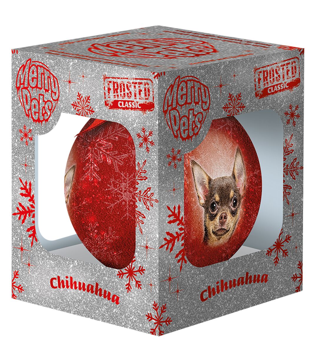 Plenty Gifts Bauble Xmas Frosted Chihuahua