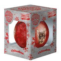 Plenty Gifts Bauble Xmas Frosted Chihuahua