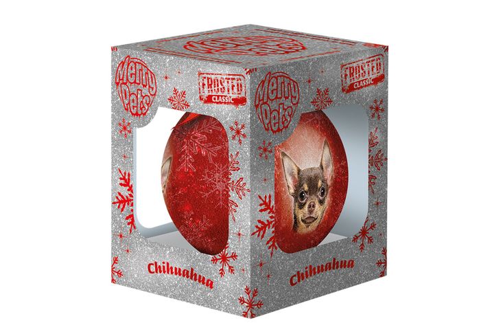 Plenty Gifts Bauble Xmas Frosted Chihuahua