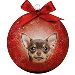 Bauble Xmas Frosted Chihuahua