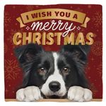 Deco Tile Xmas Border Collie