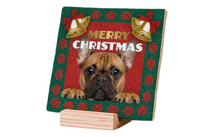 Plenty Gifts Deco Tile Xmas French Bulldog