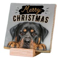 Plenty Gifts Deco Tile Xmas Rottweiler