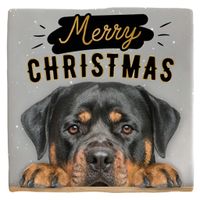 Plenty Gifts Deco Tile Xmas Rottweiler