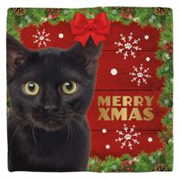 Plenty Gifts Deco Tile Xmas Cat Black