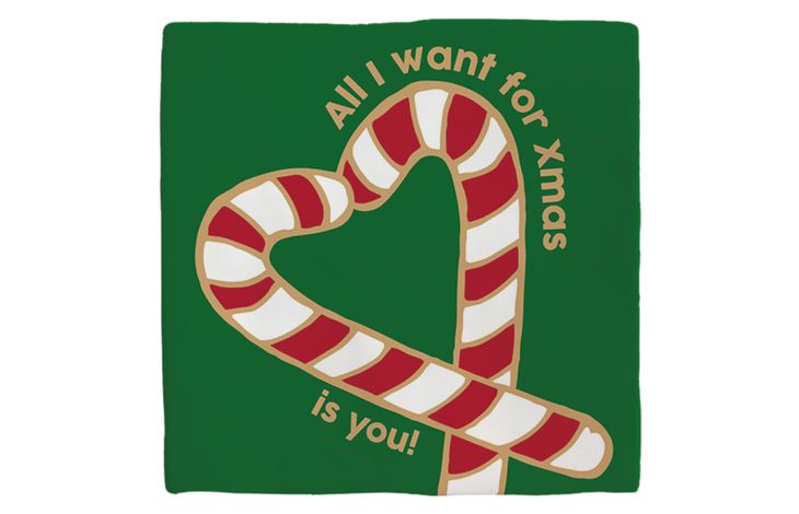 Plenty Gifts Deco Tile Xmas All I Want For Xmas Candy Green
