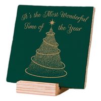 Plenty Gifts Deco Tile Xmas Most Wonderful Time Green