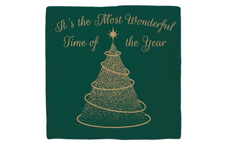 Plenty Gifts Deco Tile Xmas Most Wonderful Time Green