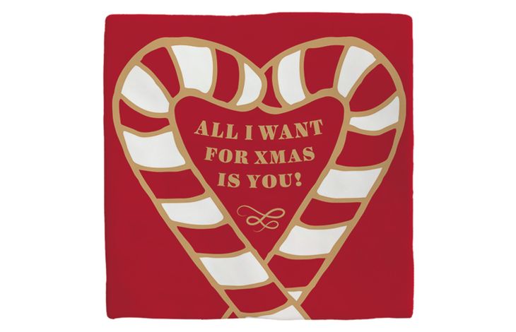 Plenty Gifts Deco Tile Xmas All I Want For Xmas Candy Red