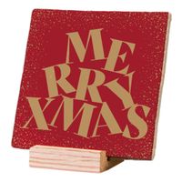 Plenty Gifts Deco Tile Xmas Merry Xmas Red