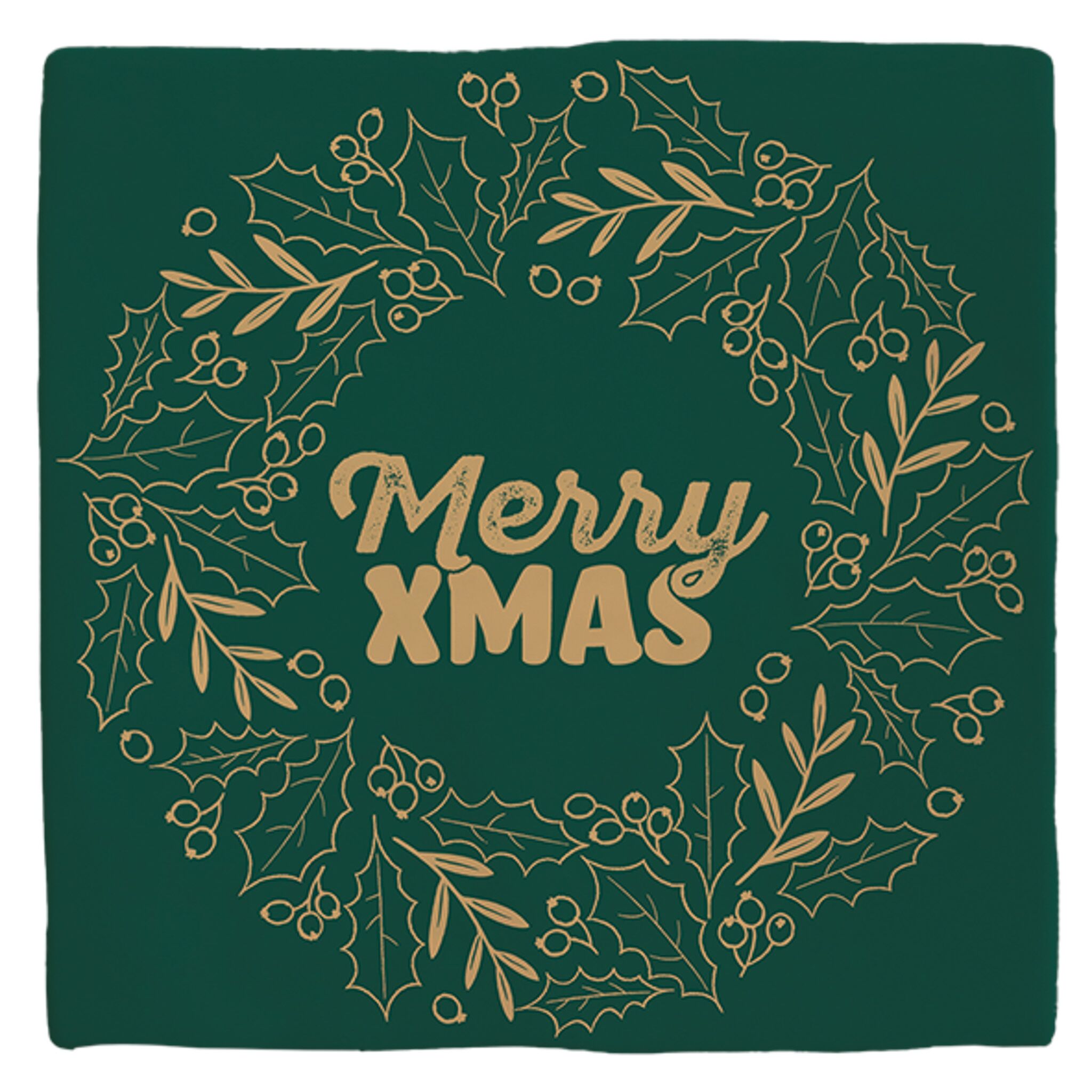 Plenty Gifts Deco Tile Xmas Merry Xmas Green