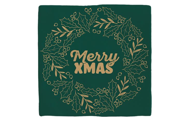 Plenty Gifts Deco Tile Xmas Merry Xmas Green