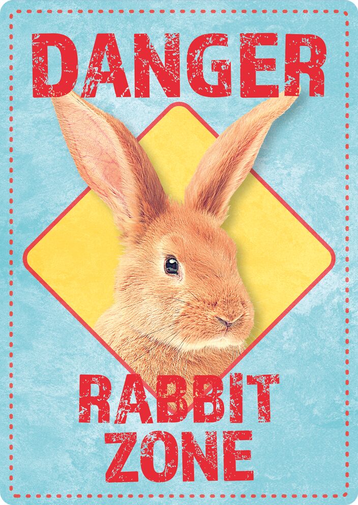 Plenty Gifts Bord blik Danger Rabbit Zone (v)