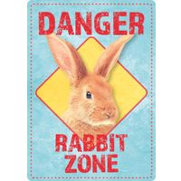 Plenty Gifts Bord blik Danger Rabbit Zone (v)