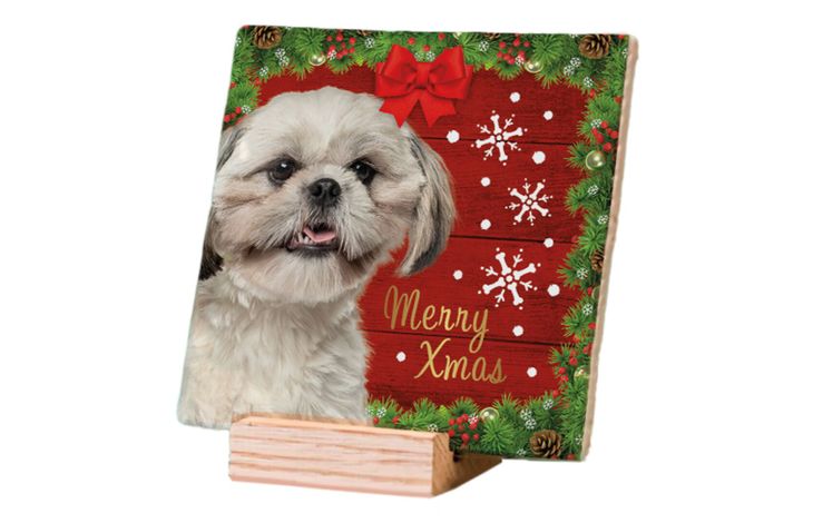 Plenty Gifts Deco Tile Xmas Shih Tzu