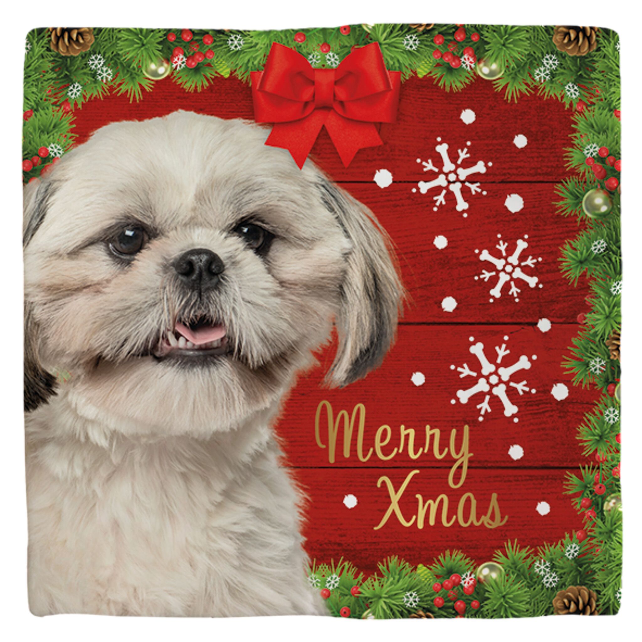 Plenty Gifts Deco Tile Xmas Shih Tzu