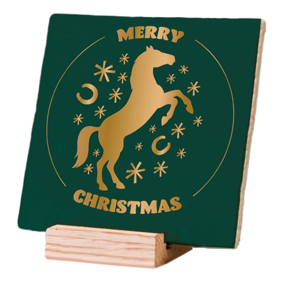 Plenty Gifts Deco Tile Xmas Horse