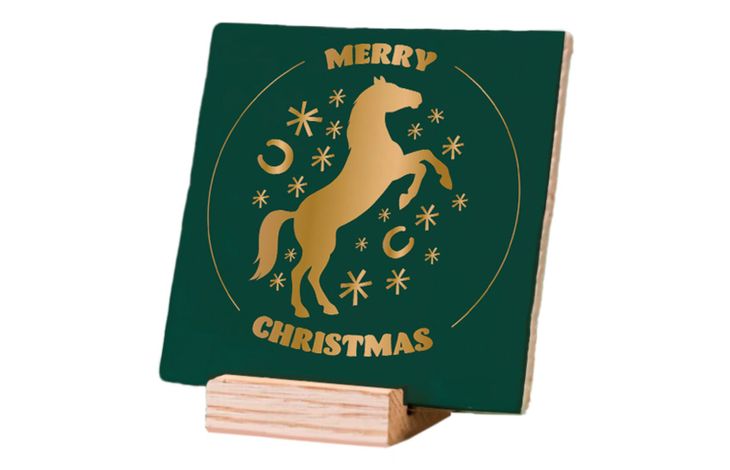 Plenty Gifts Deco Tile Xmas Horse