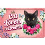 Bord blik A4 Cat Lovers Welcome (h)