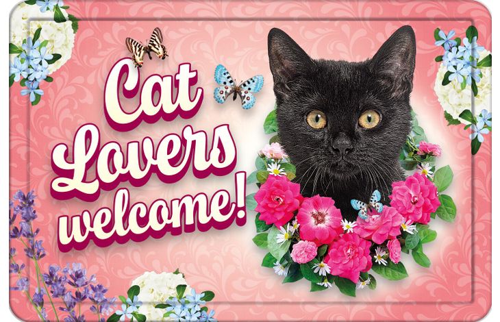 Plenty Gifts Bord blik A4 Cat Lovers Welcome (h)