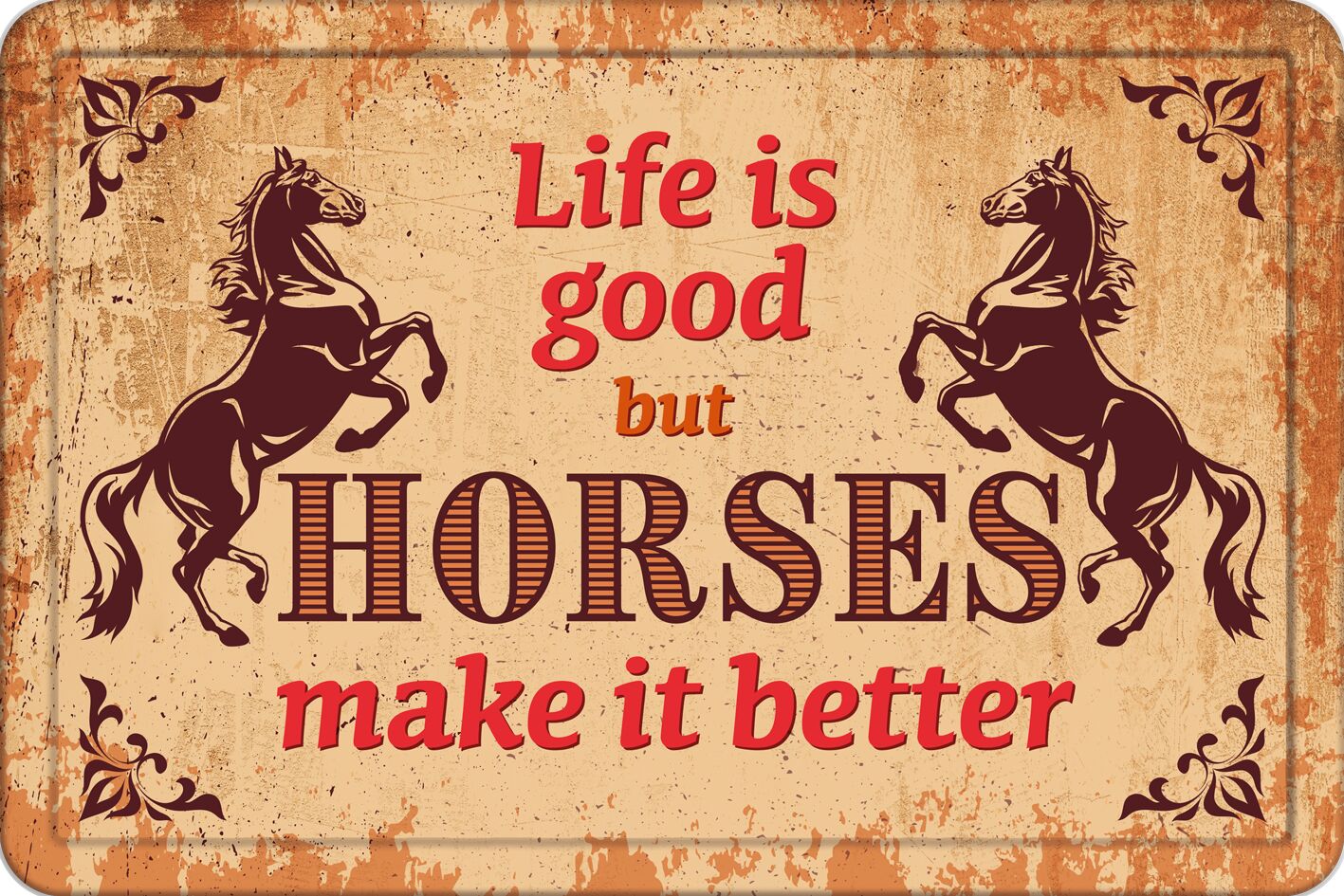 Plenty Gifts Bord blik A4 Horses Make Better (h)