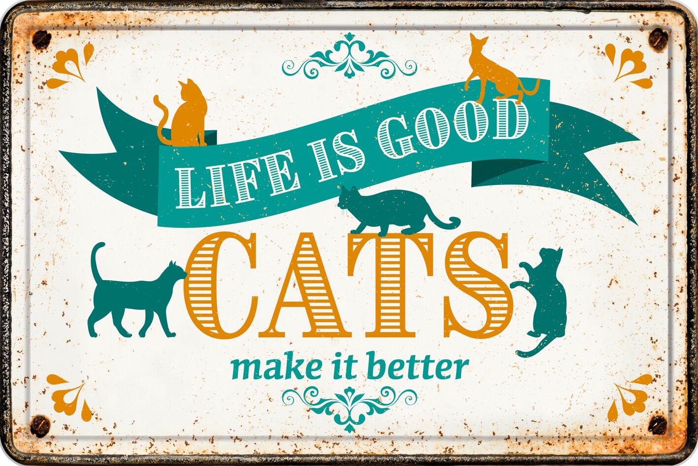 Plenty Gifts Bord blik A4 Cats Make Better (h)