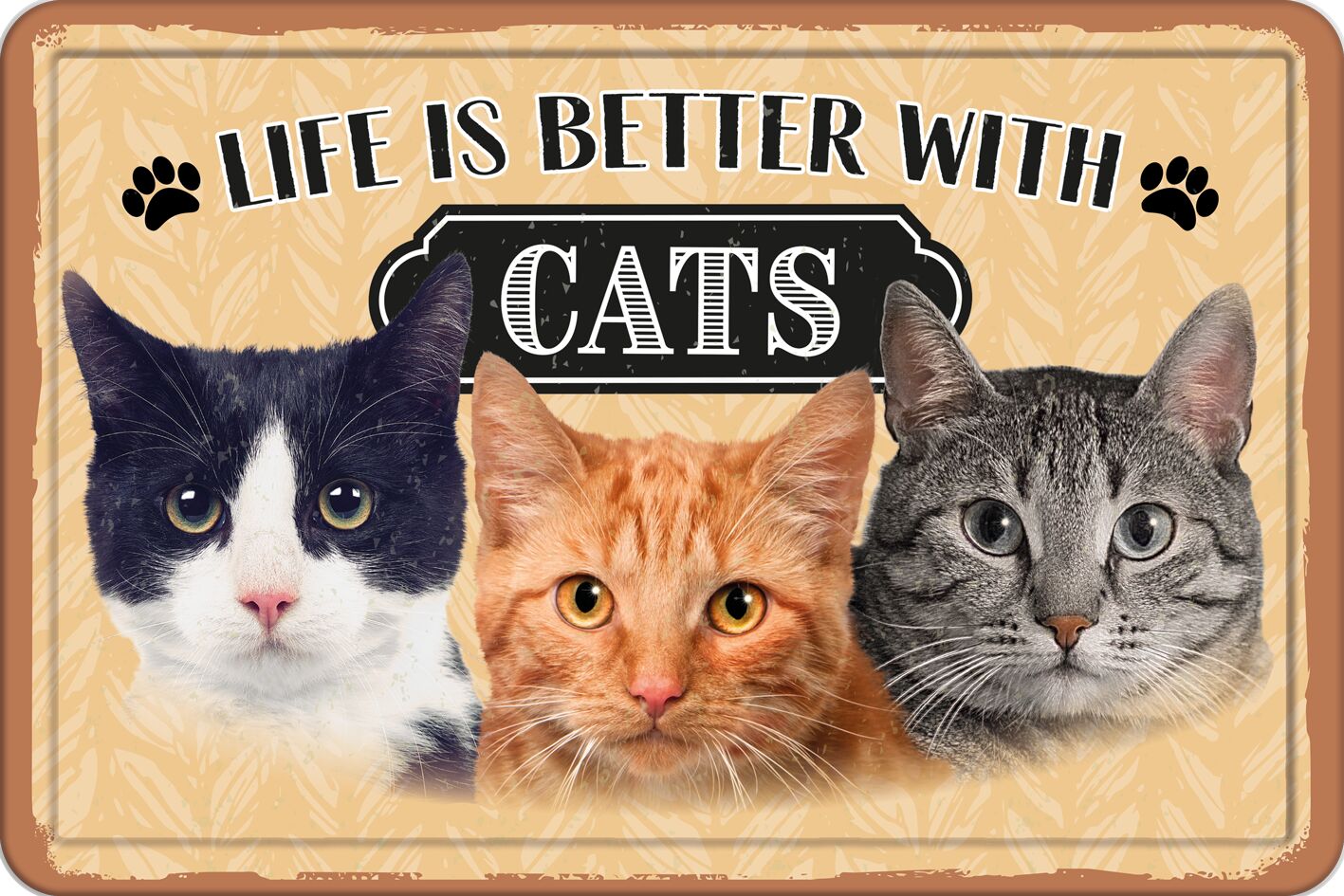 Plenty Gifts Bord blik A4 Life is Better with Cats (h)