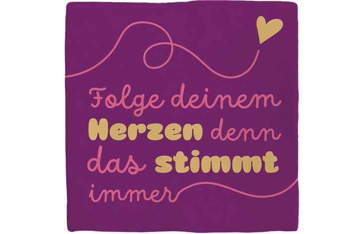 Plenty Gifts Deco Tile Folge Deinem Herzen