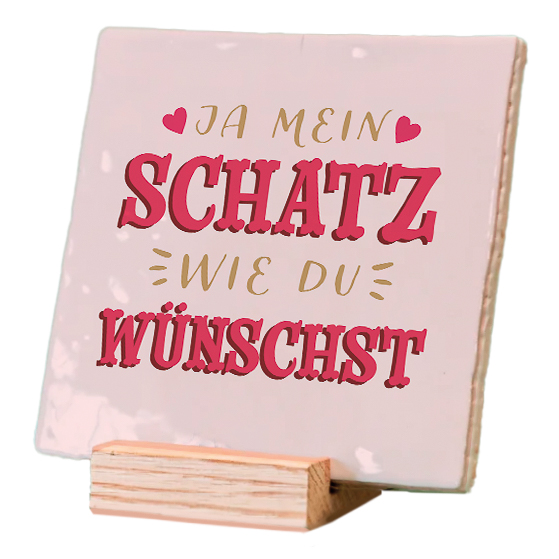 Plenty Gifts Deco Tile Ja Mein Schatz
