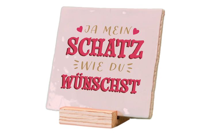 Plenty Gifts Deco Tile Ja Mein Schatz